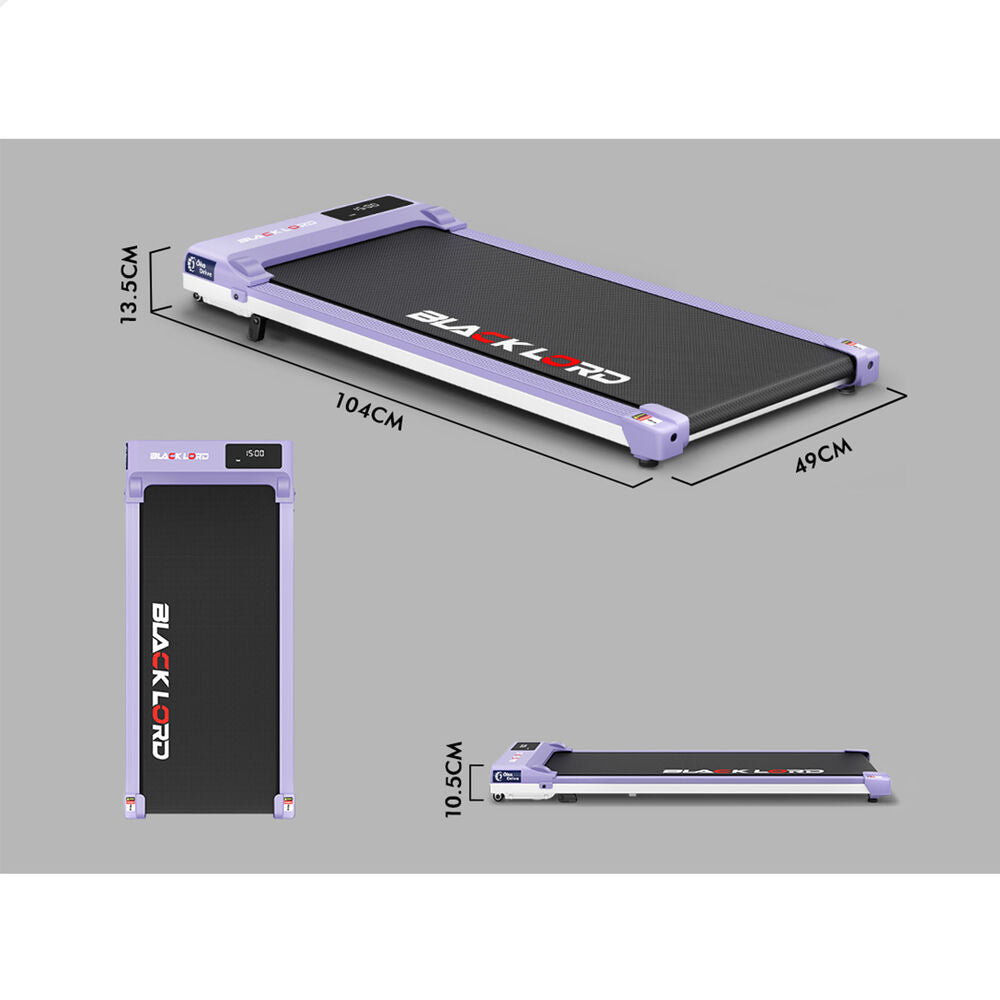 BLACK LORD Treadmill Electric Walking Pad Under Desk Home Gym Incline Purple