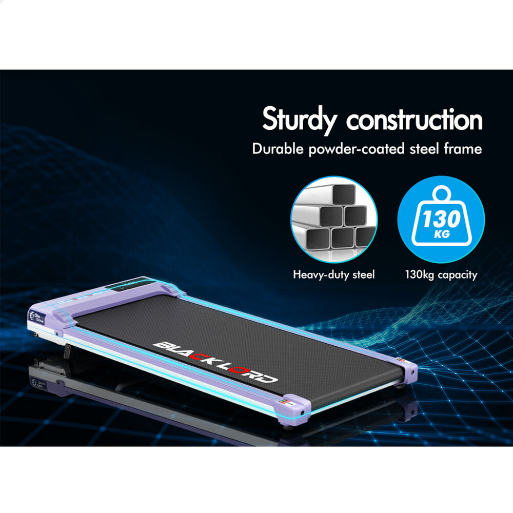 BLACK LORD Treadmill Electric Walking Pad Under Desk Home Gym Incline Purple