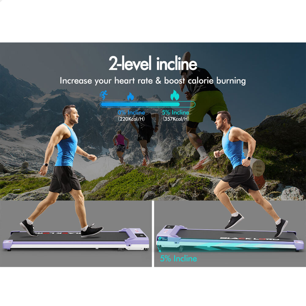 BLACK LORD Treadmill Electric Walking Pad Under Desk Home Gym Incline Purple