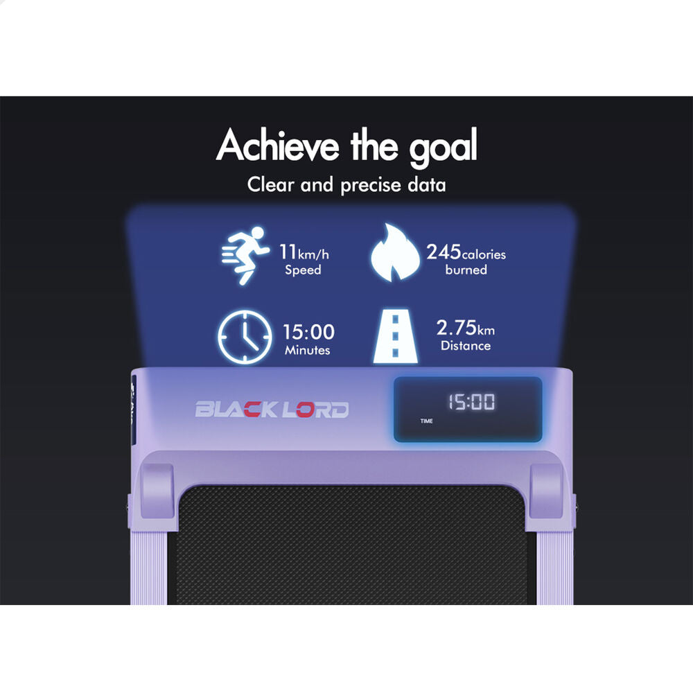 BLACK LORD Treadmill Electric Walking Pad Under Desk Home Gym Incline Purple