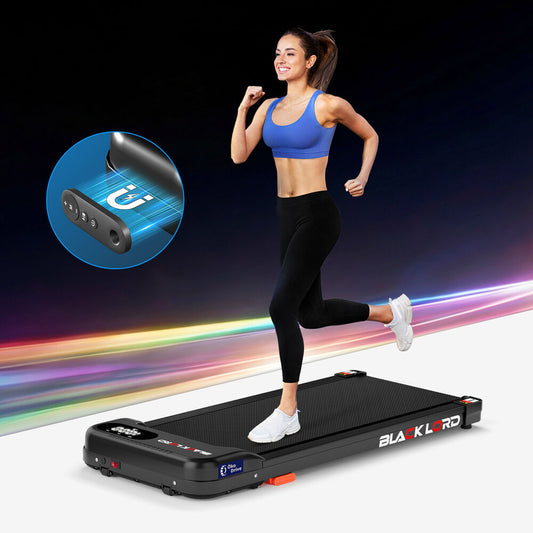 BLACK LORD Treadmill Electric Walking Pad Home Gym Incline Magnetic Remote Black