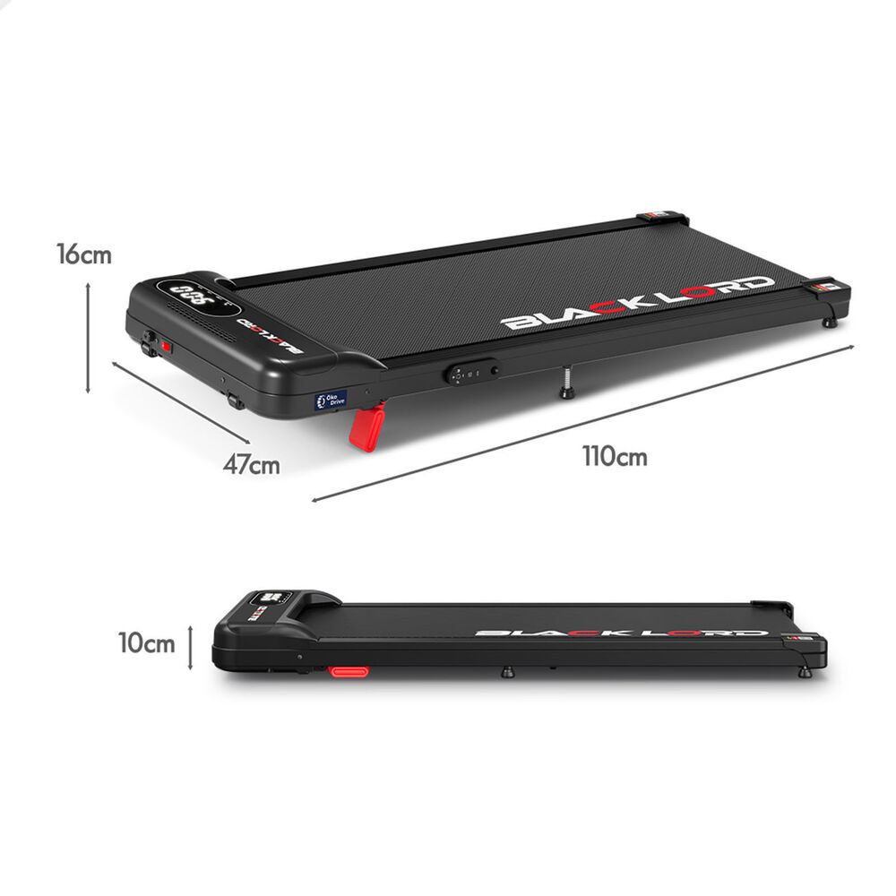 BLACK LORD Treadmill Electric Walking Pad Incline Home Gym Magnetic Remote Black