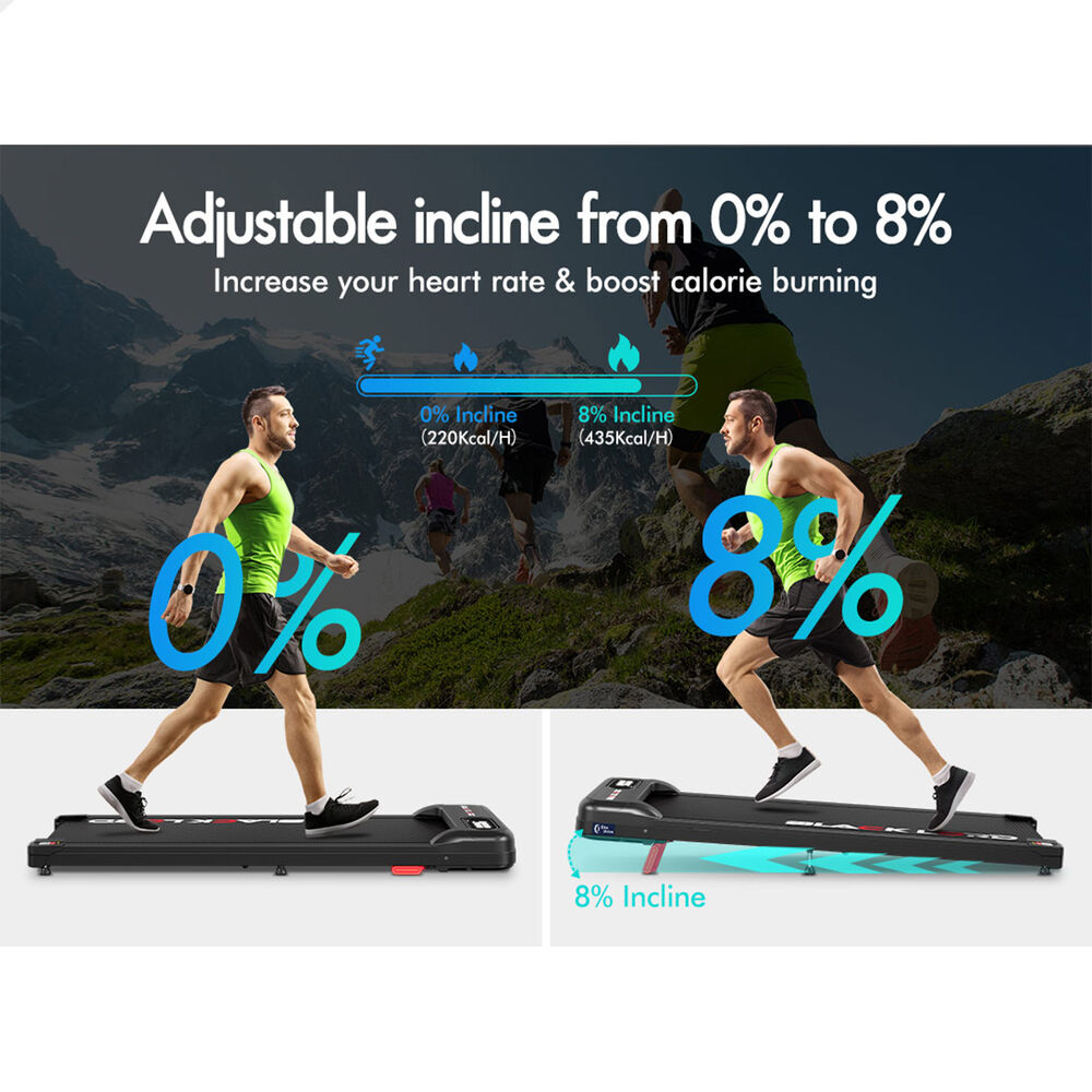 BLACK LORD Treadmill Electric Walking Pad Incline Home Gym Remote Control Black