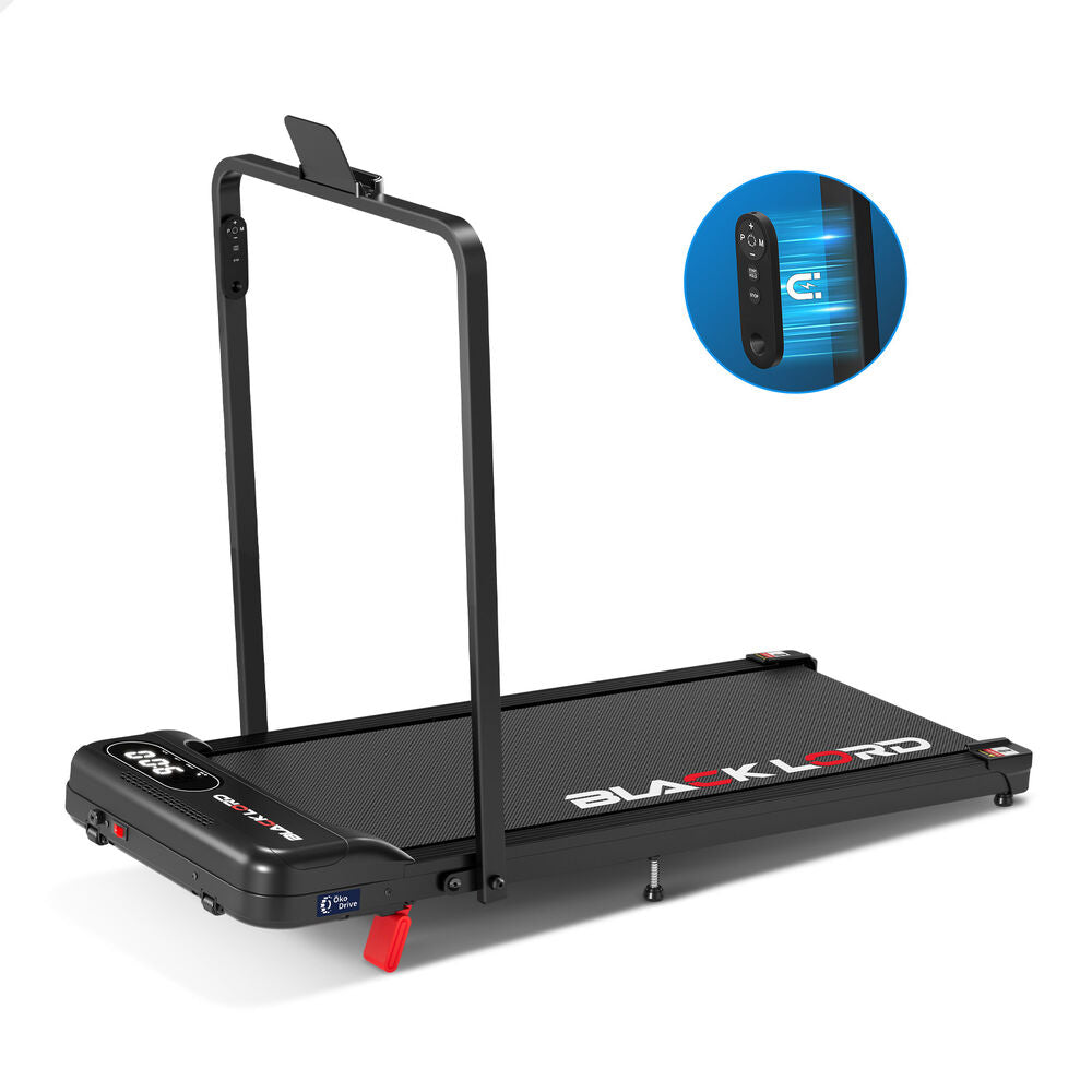 BLACK LORD Treadmill Electric Walking Pad Folding Incline Magnetic Remote Black