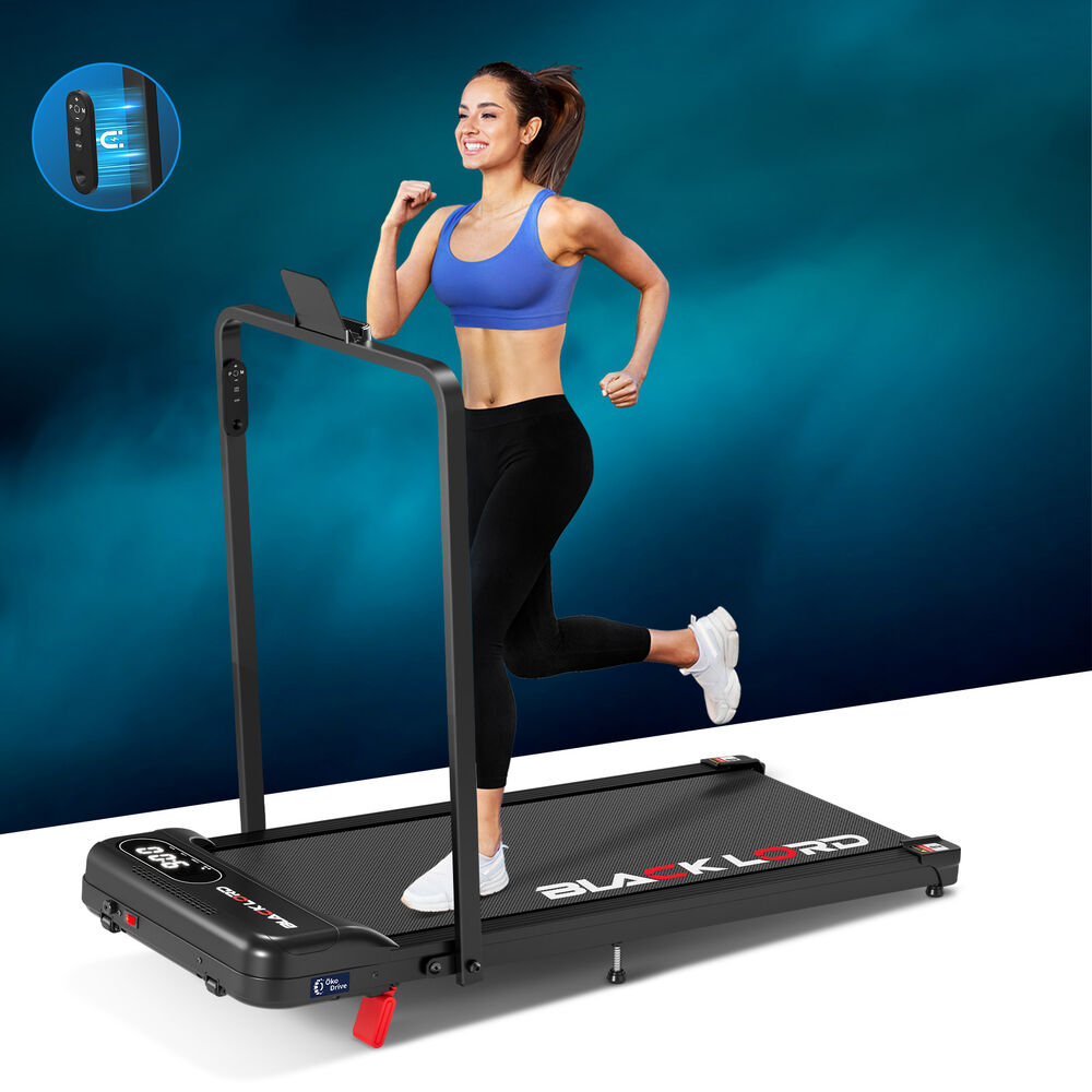 BLACK LORD Treadmill Electric Walking Pad Folding Incline Magnetic Remote Black