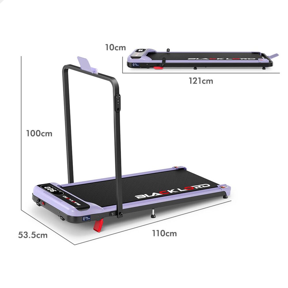 BLACK LORD Treadmill Electric Walking Pad Folding Incline Magnetic Remote Purple