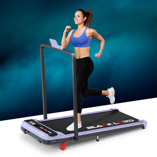 BLACK LORD Treadmill Electric Walking Pad Folding Incline Remote Control Purple