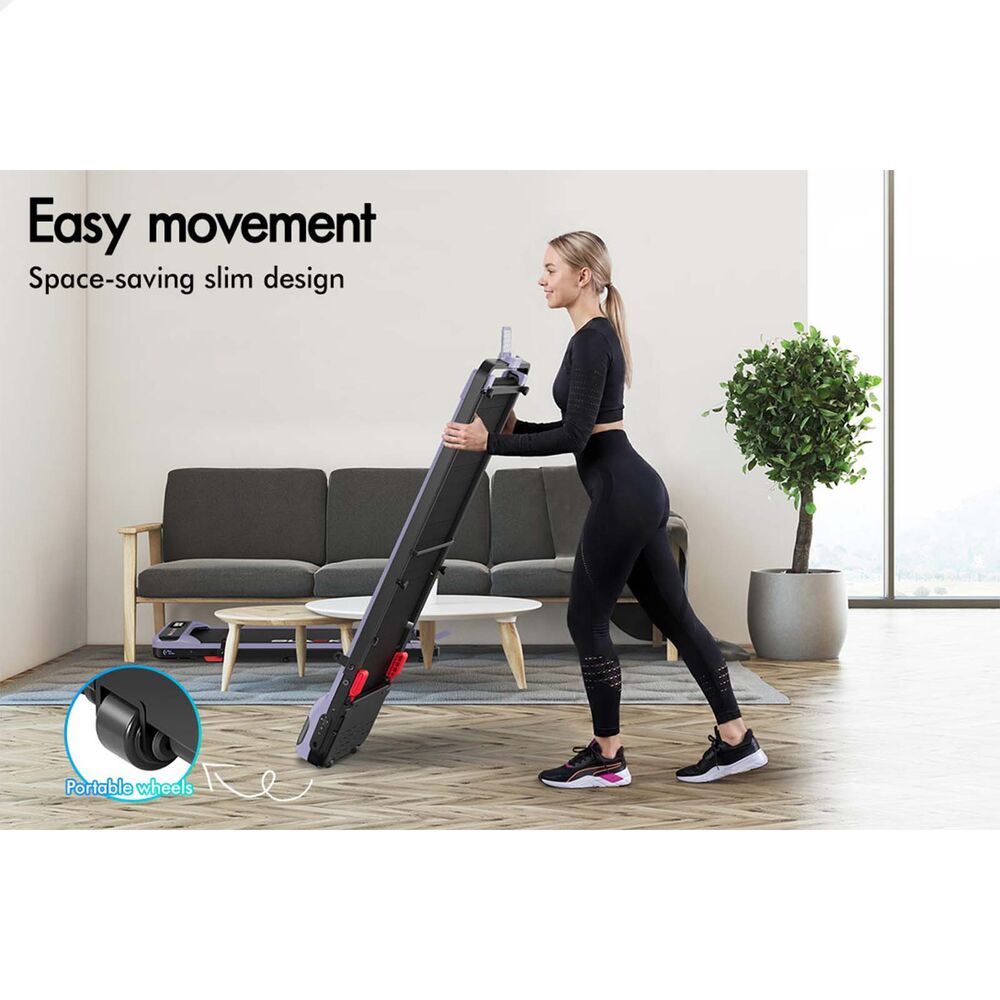 BLACK LORD Treadmill Electric Walking Pad Folding Incline Magnetic Remote Purple