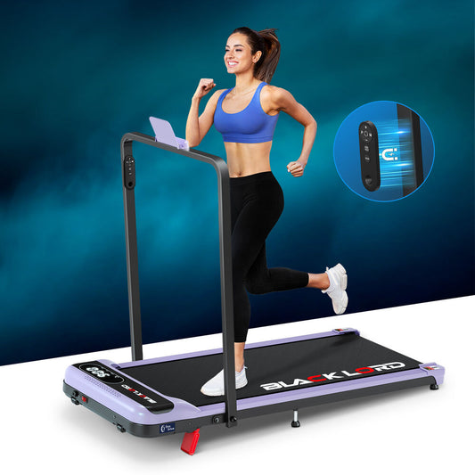 BLACK LORD Treadmill Electric Walking Pad Folding Incline Magnetic Remote Purple