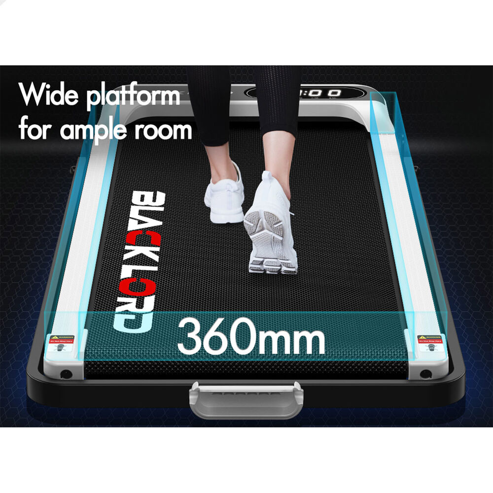 BLACK LORD Treadmill Electric Walking Pad Folding Incline Magnetic Remote White