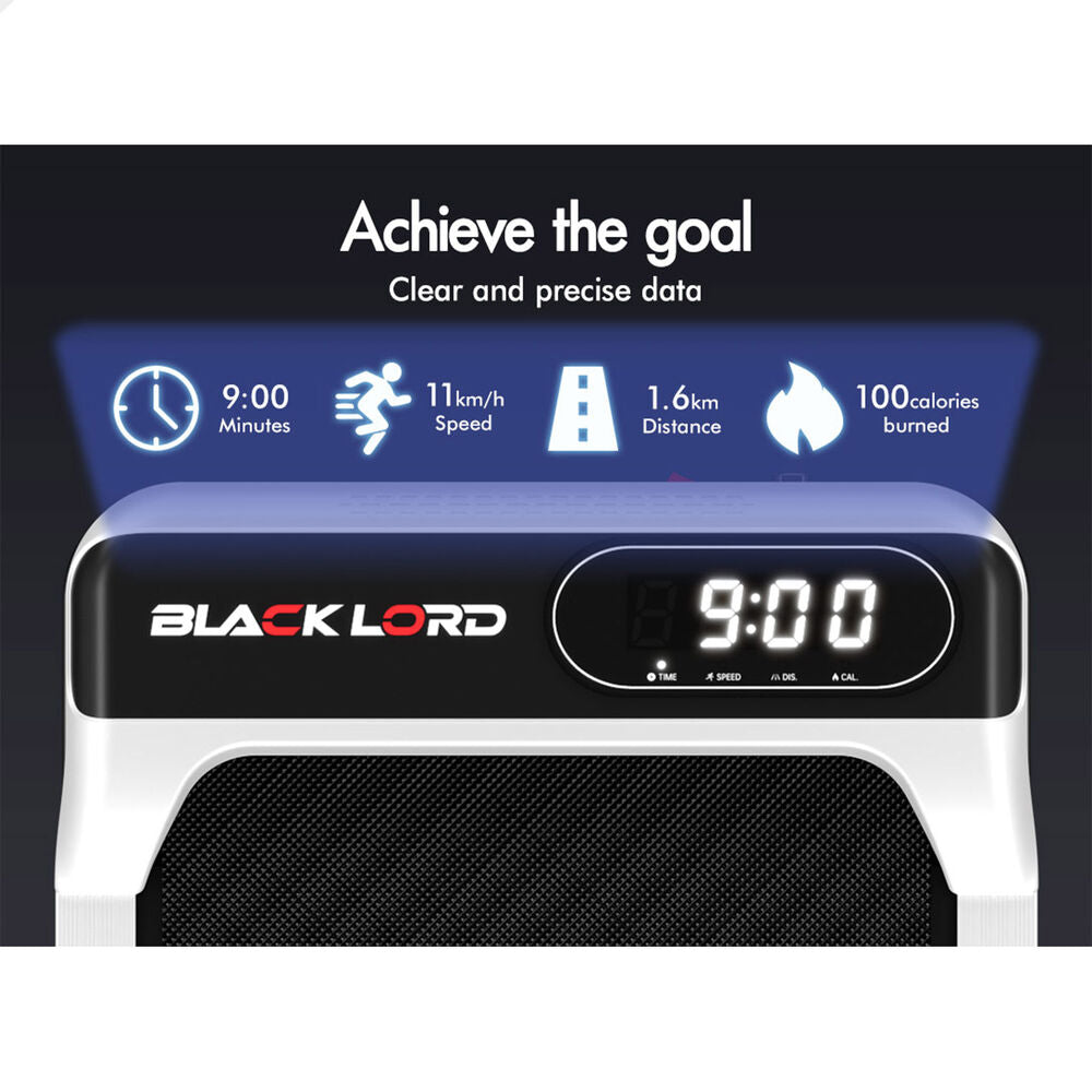 BLACK LORD Treadmill Electric Walking Pad Folding Incline Magnetic Remote White