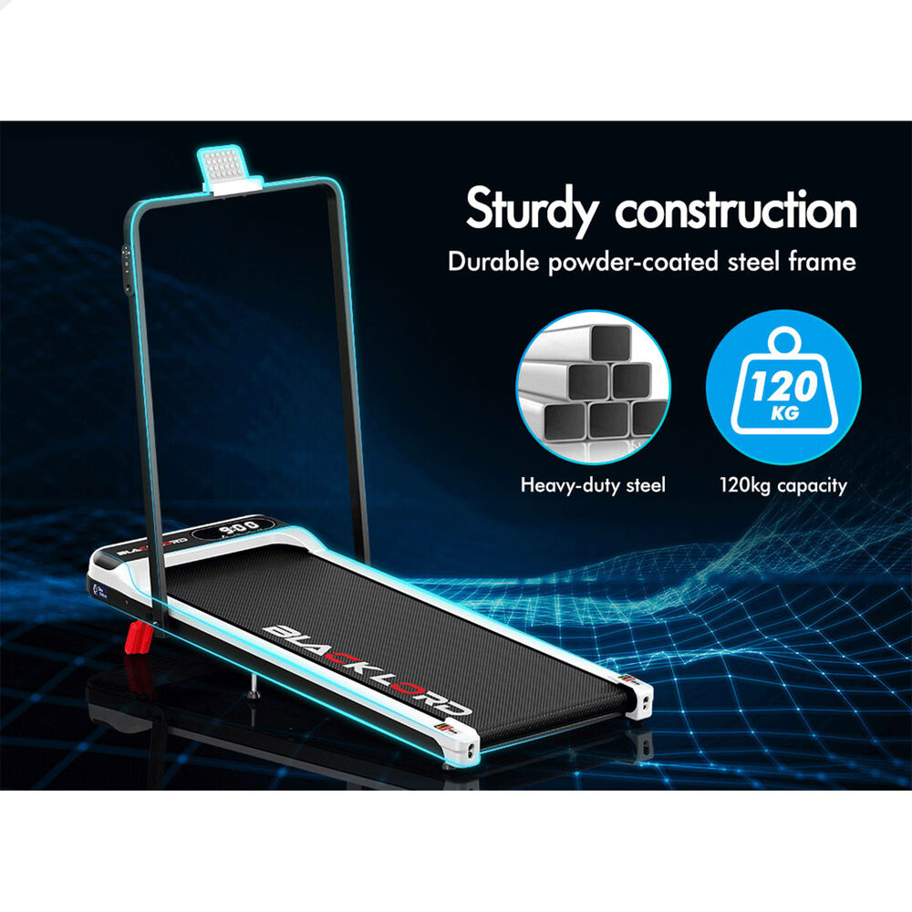 BLACK LORD Treadmill Electric Walking Pad Folding Incline Magnetic Remote White