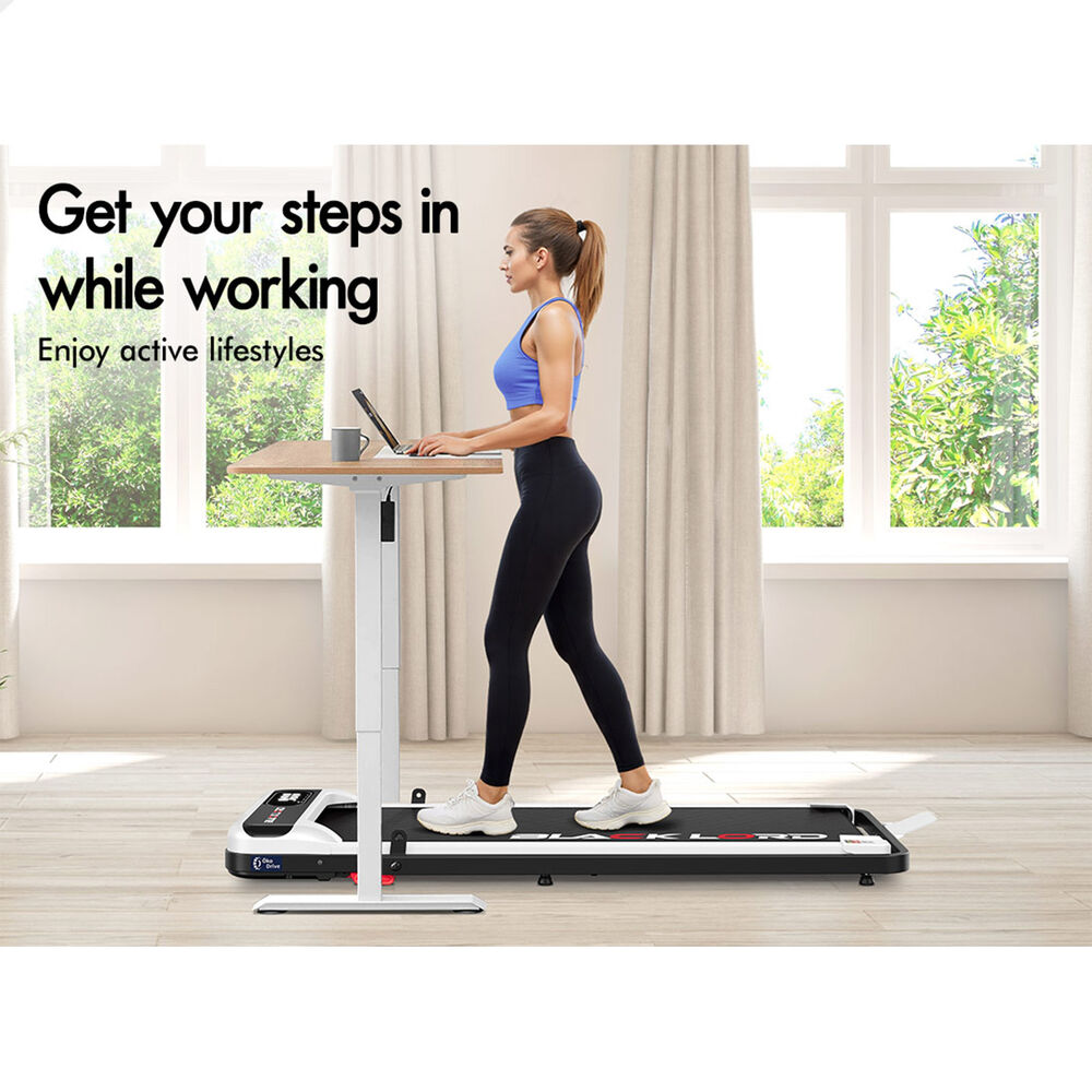 BLACK LORD Treadmill Electric Walking Pad Folding Incline Magnetic Remote White