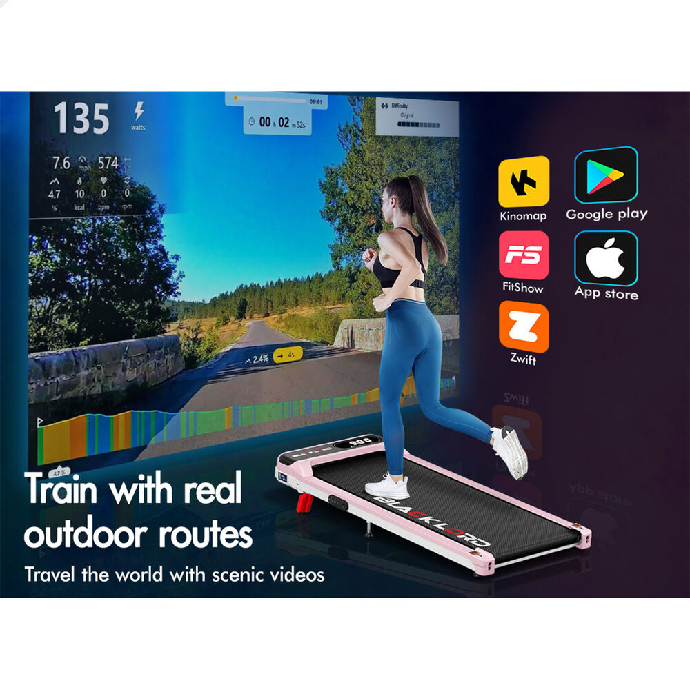 BLACK LORD Treadmill Electric Walking Pad Incline Home Gym Magnetic Remote Pink