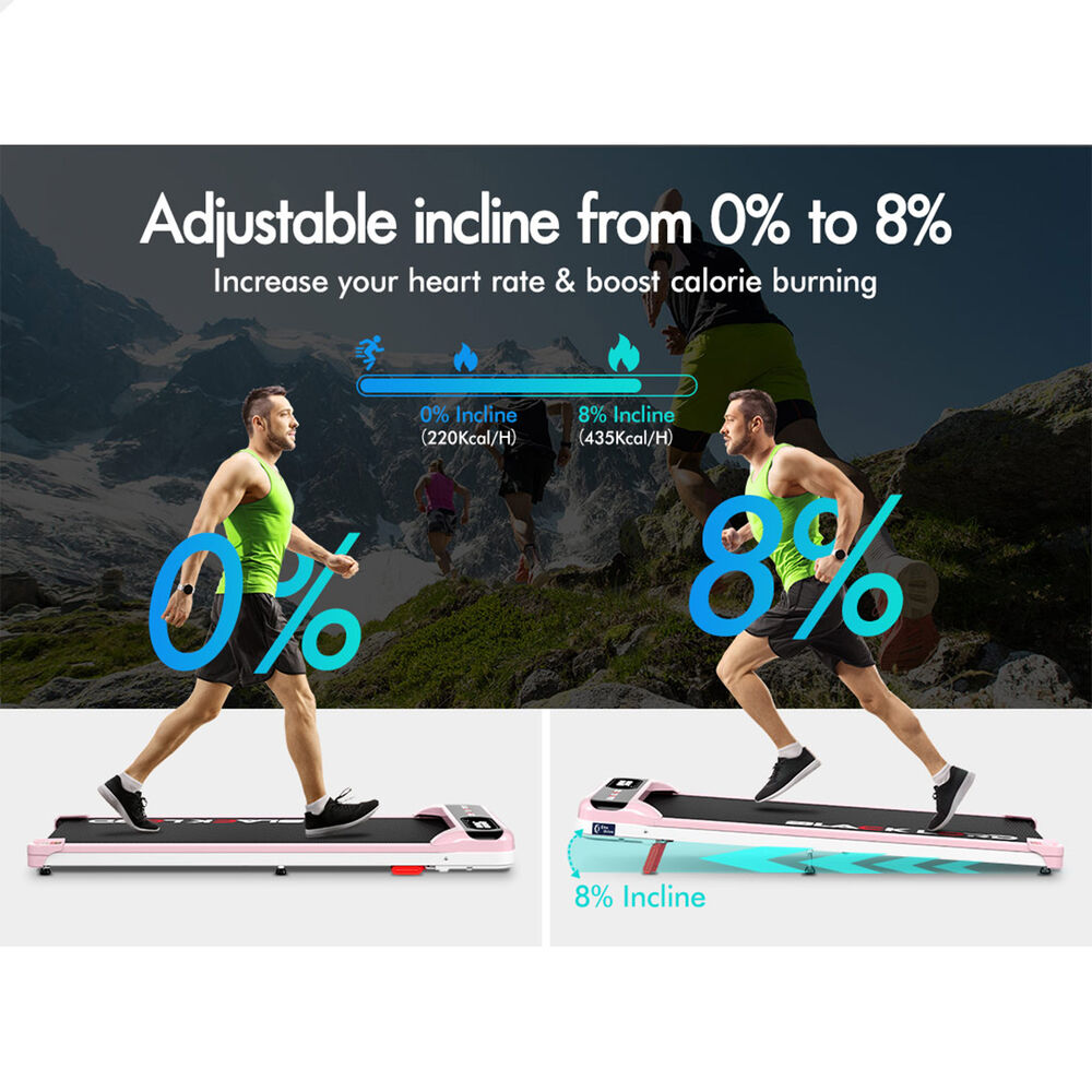 BLACK LORD Treadmill Electric Walking Pad Incline Home Gym Magnetic Remote Pink