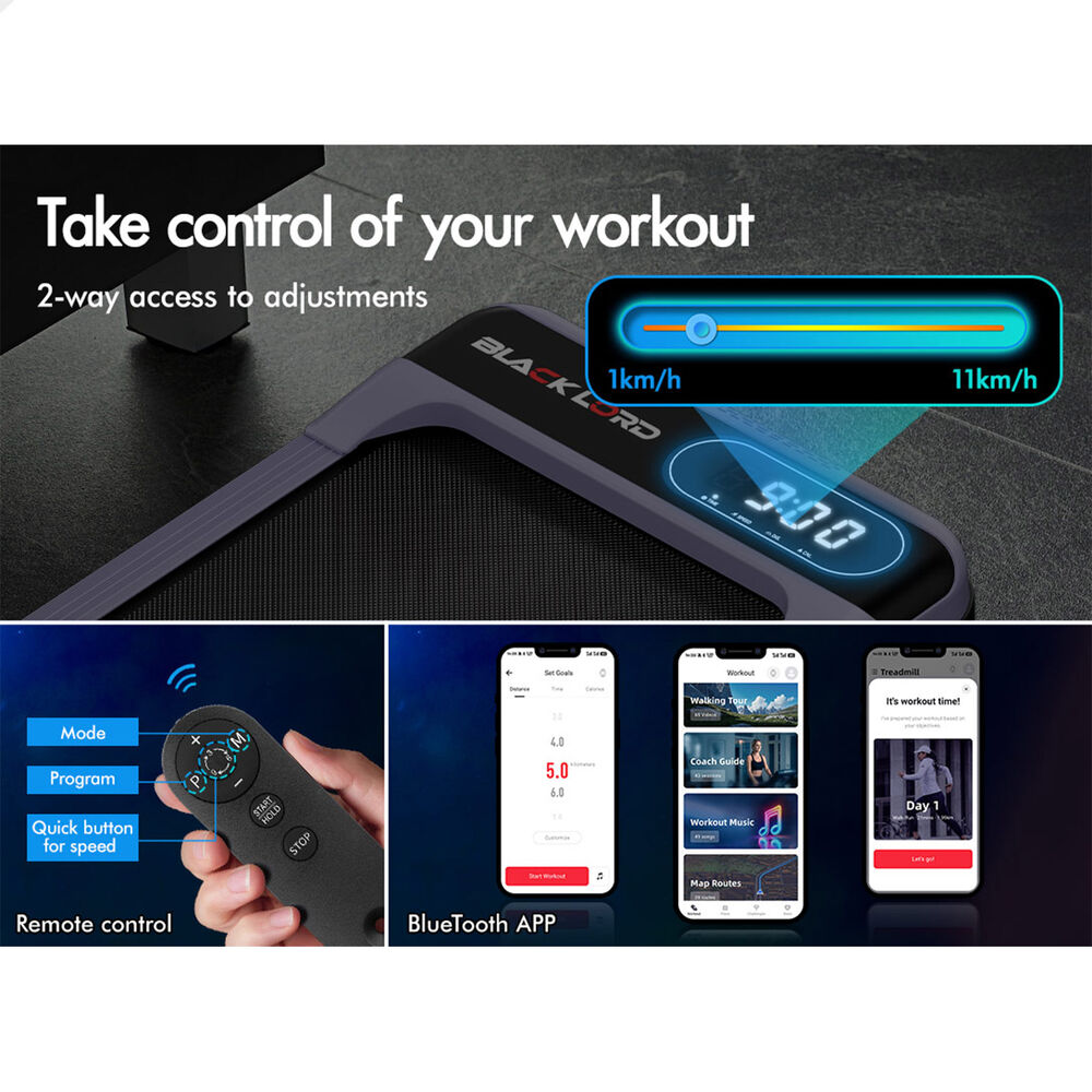 BLACK LORD Treadmill Electric Walking Pad Incline Home Gym Remote Control Purple