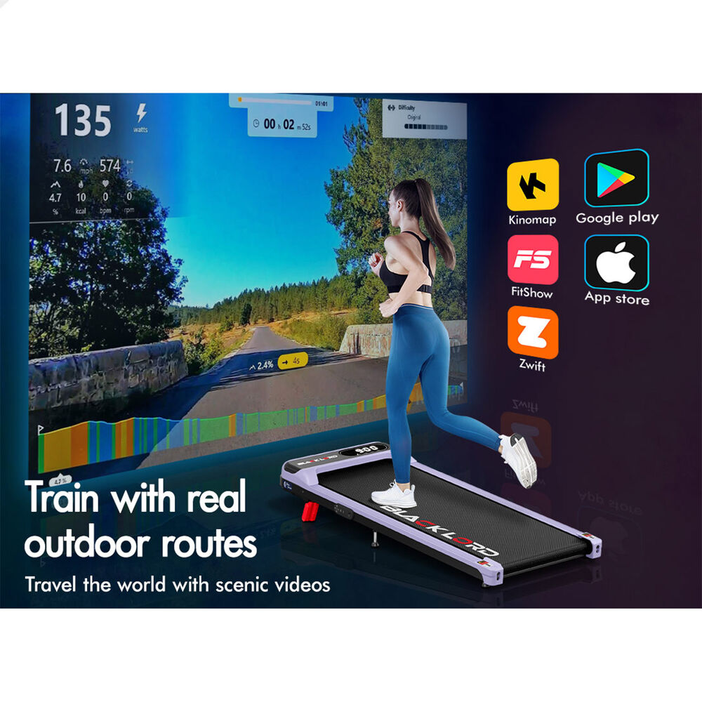 BLACK LORD Treadmill Electric Walking Pad Incline Home Gym Remote Control Purple