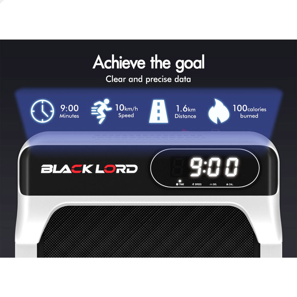 BLACK LORD Treadmill Electric Walking Pad Incline Home Gym Magnetic Remote White