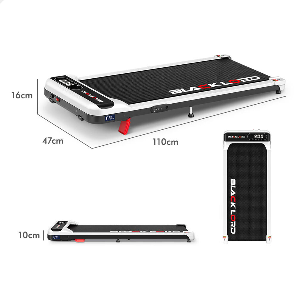 BLACK LORD Treadmill Electric Walking Pad Incline Home Gym Remote Control White