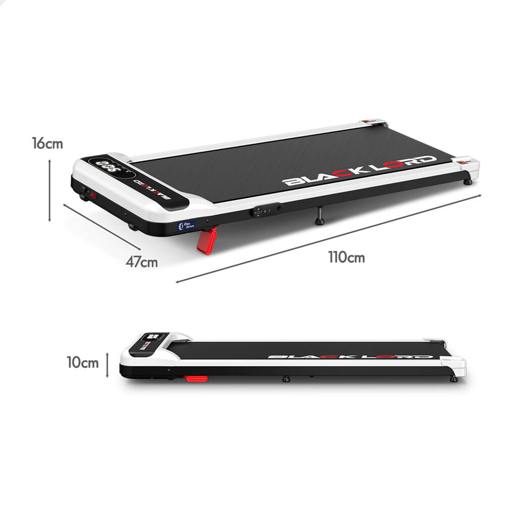 BLACK LORD Treadmill Electric Walking Pad Incline Home Gym Magnetic Remote White