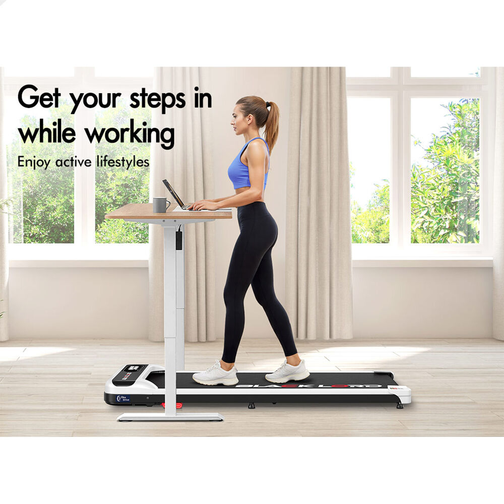 BLACK LORD Treadmill Electric Walking Pad Incline Home Gym Magnetic Remote White