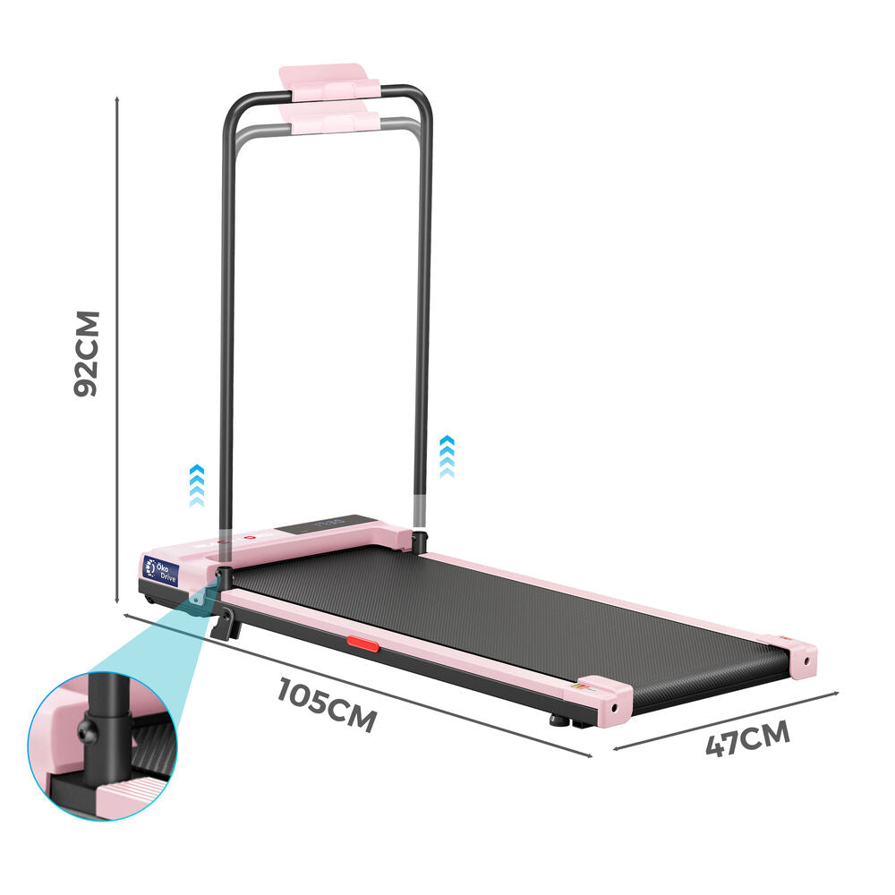 BLACK LORD Treadmill Walking Pad Electric Incline Home Gym Under Desk Pink