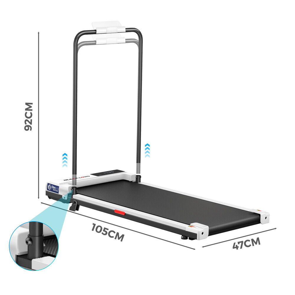 BLACK LORD Treadmill Walking Pad Electric Incline Home Gym Under Desk White