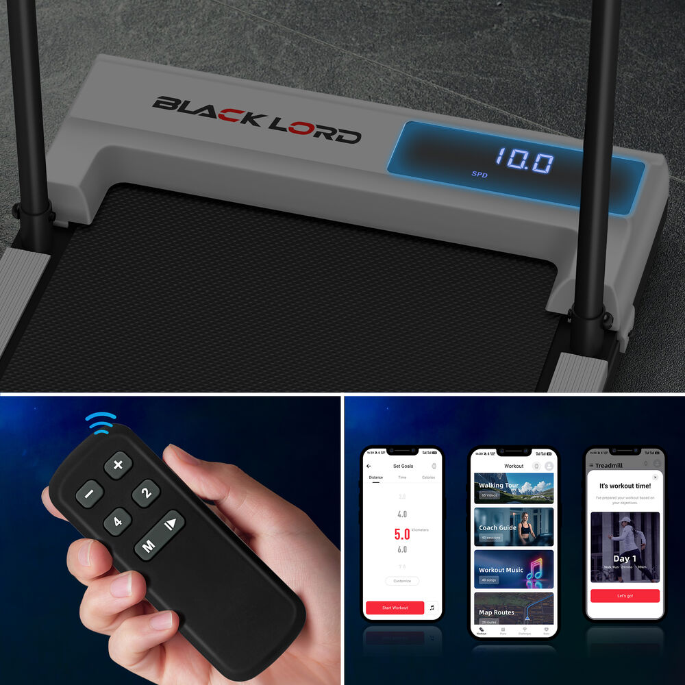 BLACK LORD Treadmill Walking Pad Electric Incline Home Gym Under Desk White