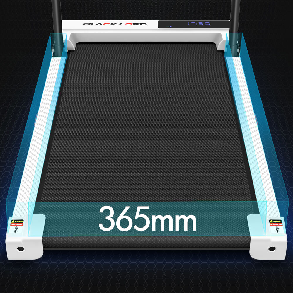 BLACK LORD Treadmill Walking Pad Electric Incline Home Gym Under Desk White