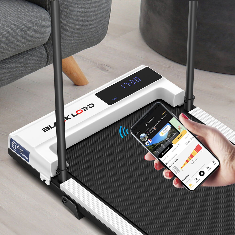 BLACK LORD Treadmill Walking Pad Electric Incline Home Gym Under Desk White
