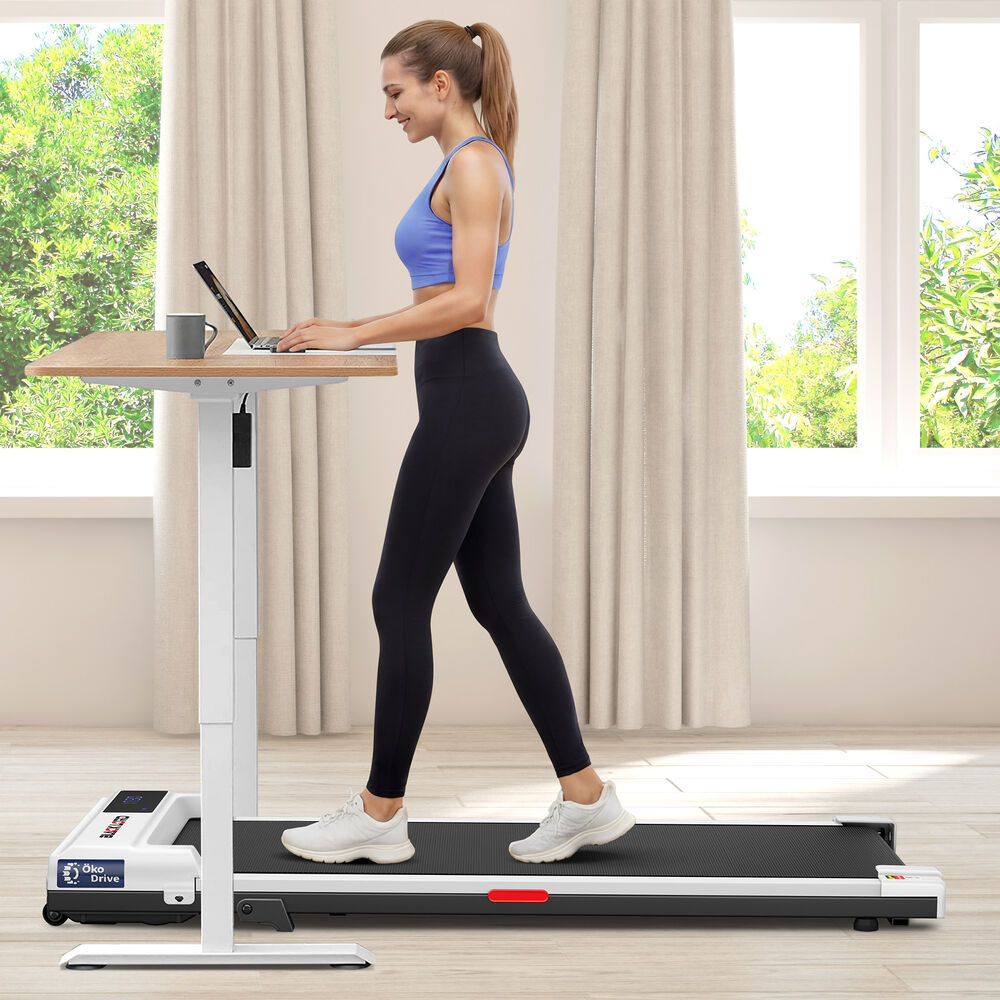 BLACK LORD Walking Pad Treadmill Electric Incline Under Desk Home Gym White