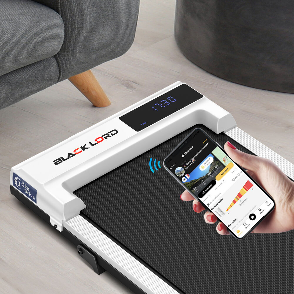 BLACK LORD Walking Pad Treadmill Electric Incline Under Desk Home Gym White