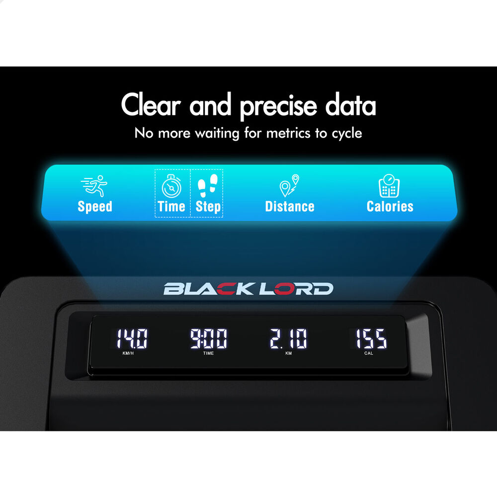 BLACK LORD Treadmill Electric Walking Pad Under Desk Home Gym Fitness 450mm Belt