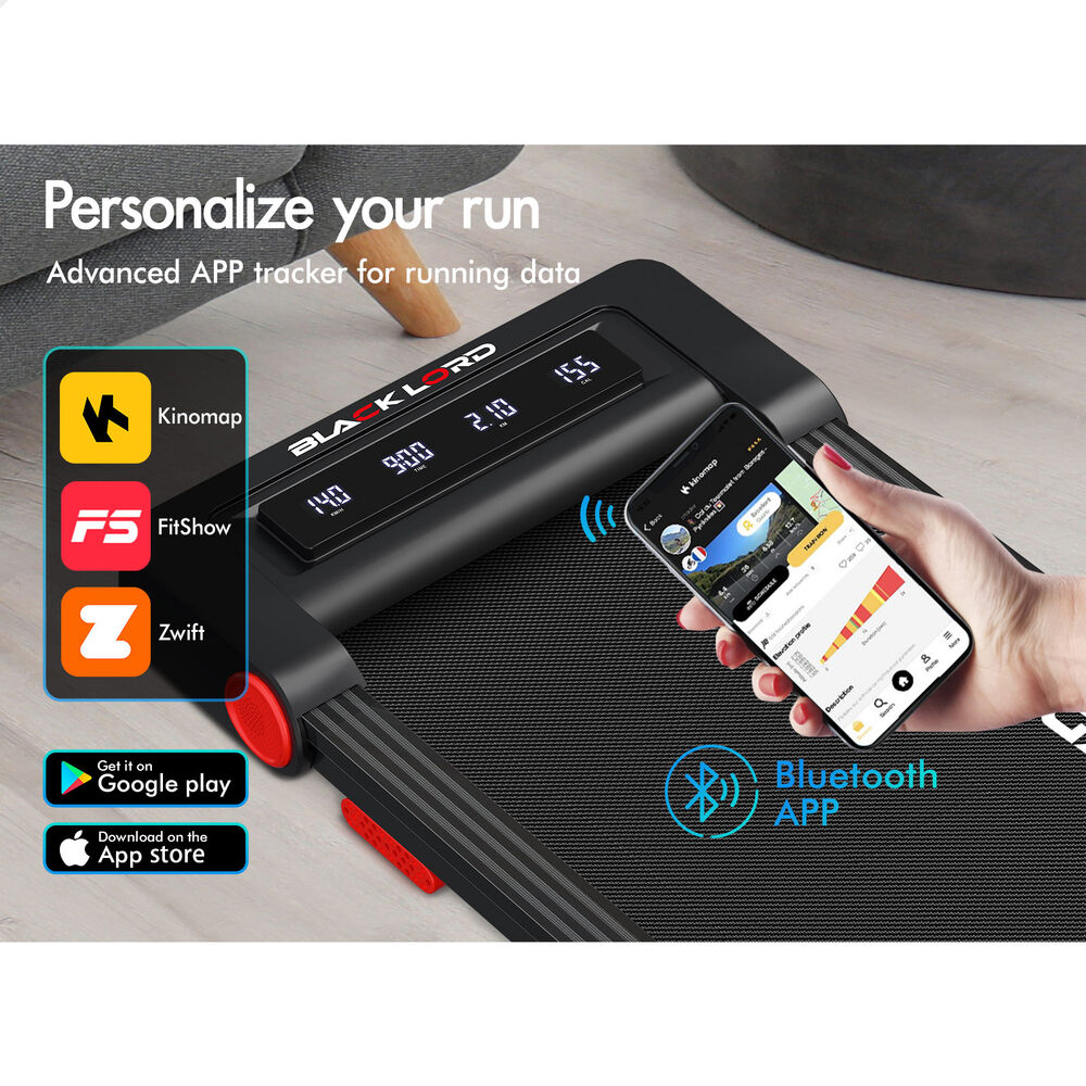 BLACK LORD Treadmill Electric Walking Pad Under Desk Home Gym Fitness 450mm Belt