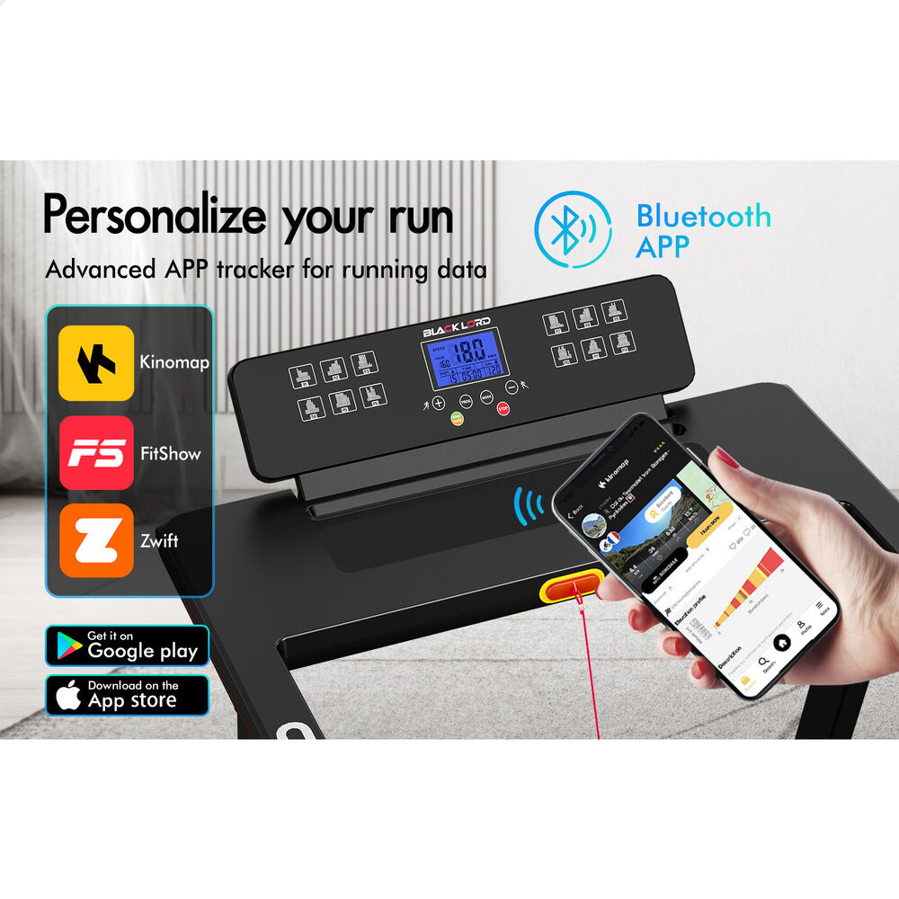 BLACK LORD Treadmill Electric Walking Pad Fully Foldable with Desktop 450mm Belt
