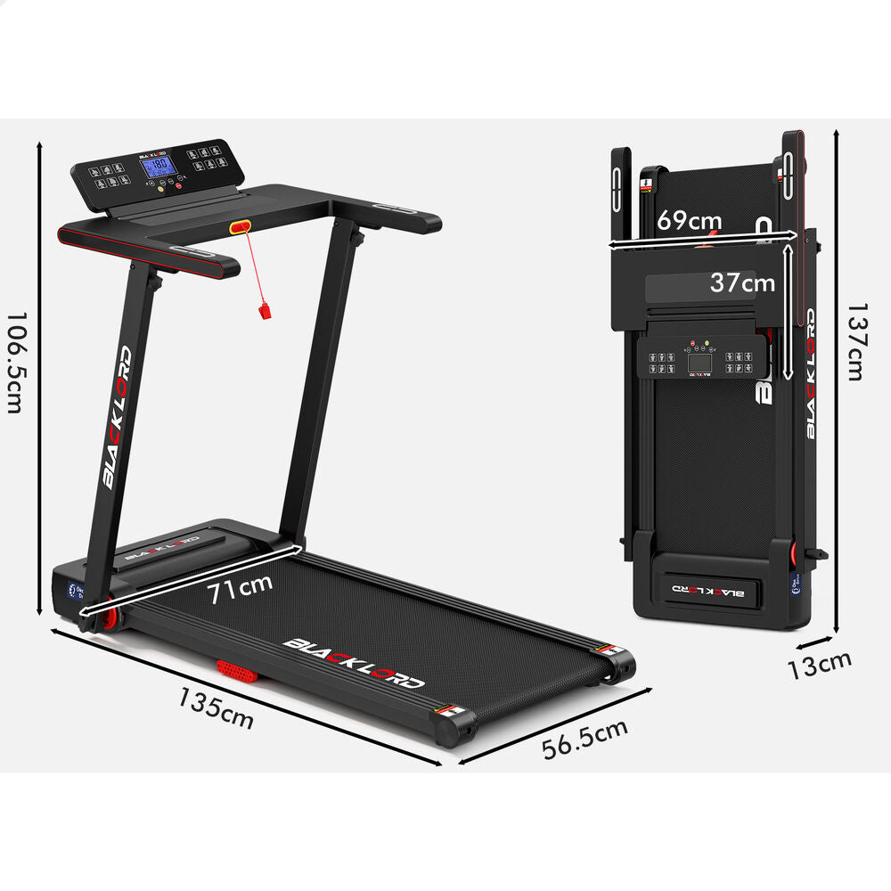 BLACK LORD Treadmill Electric Walking Pad Fully Foldable with Desktop 450mm Belt