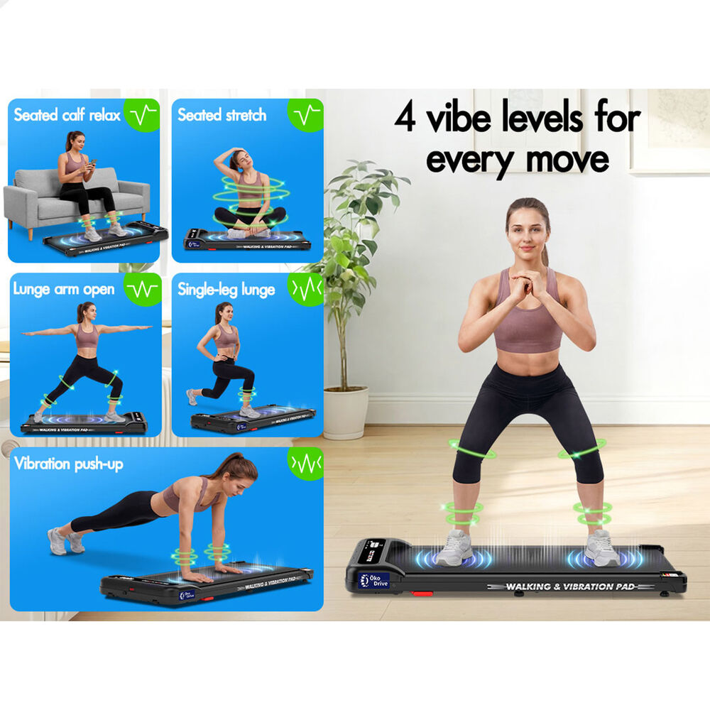 BLACK LORD Treadmill 4-in-1 Walking Vibration Pad Incline with Magnetic Remote