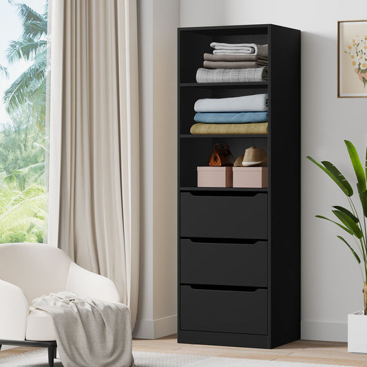 3 Drawers ALFORDSON Wardrobe Clothes Storage Cabinet Black