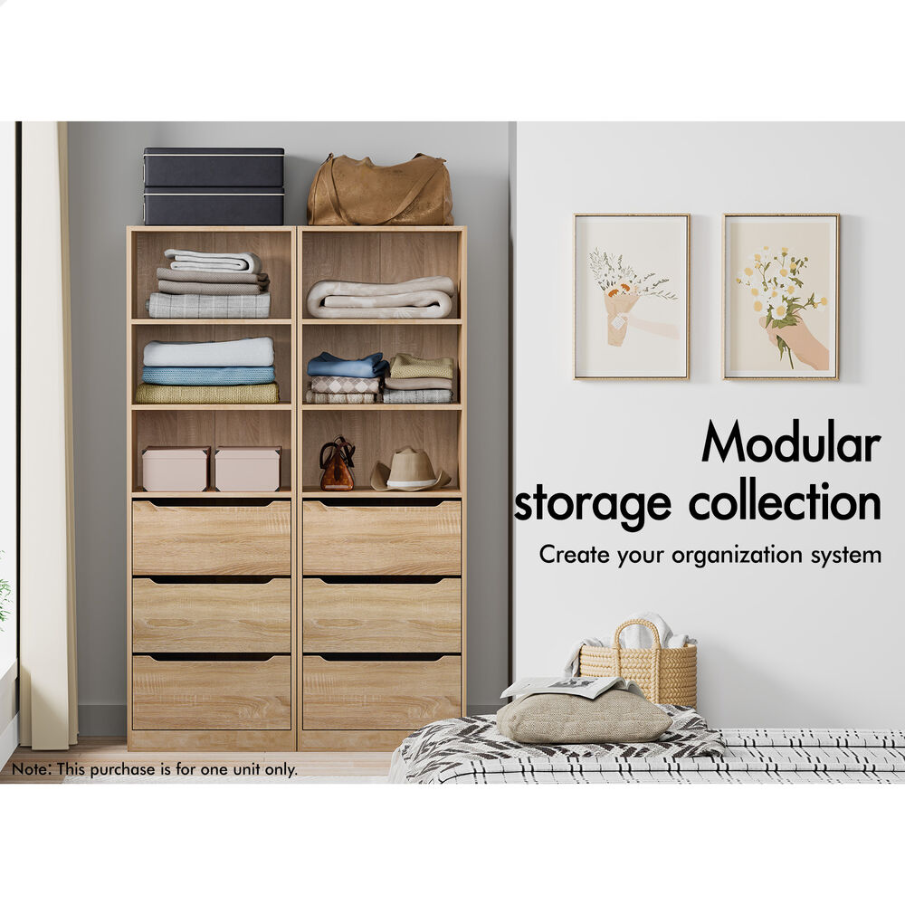 3 Drawers ALFORDSON Wardrobe Clothes Storage Cabinet Wood