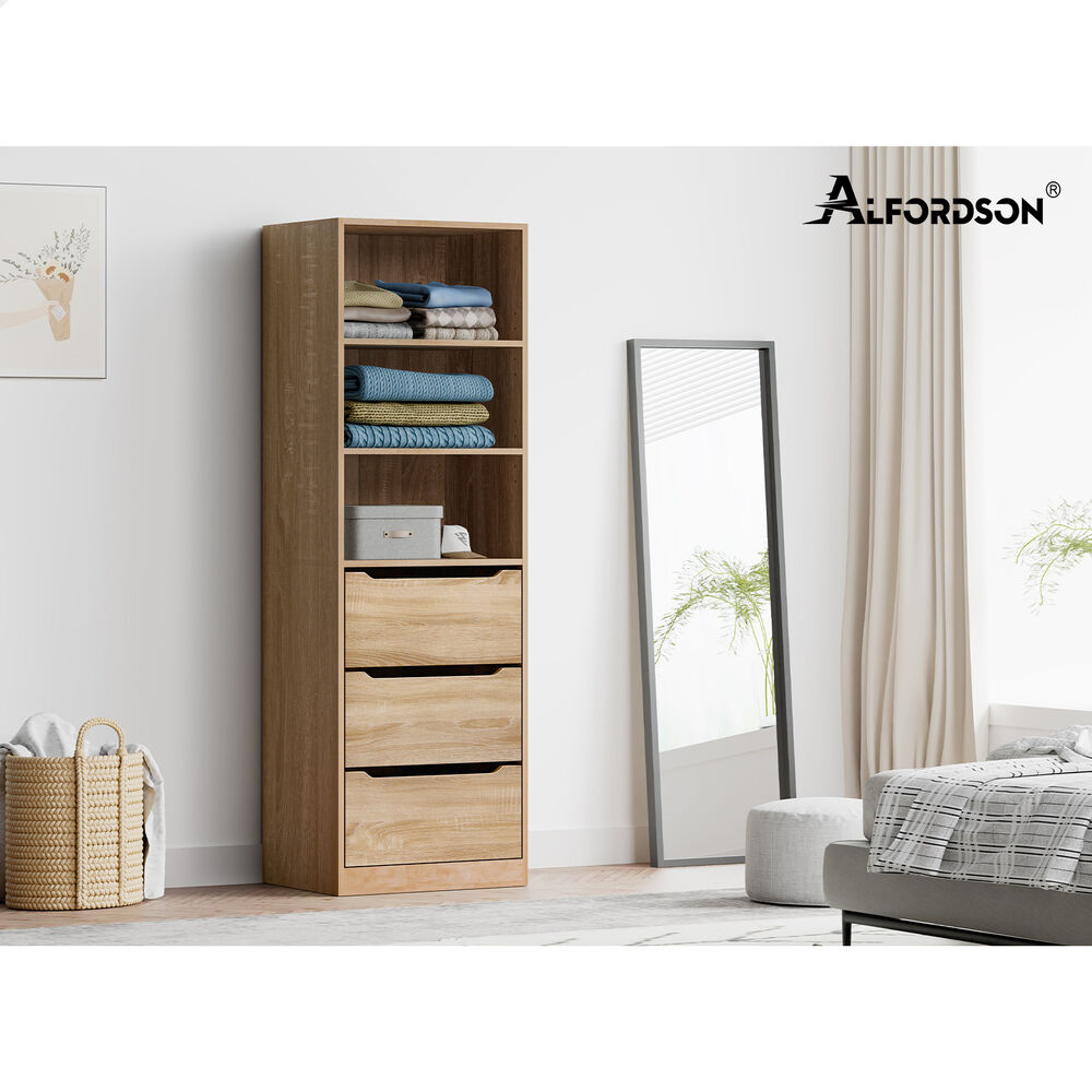 3 Drawers ALFORDSON Wardrobe Clothes Storage Cabinet Wood