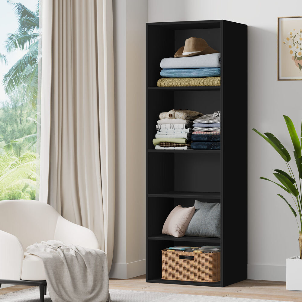 5 Shelves ALFORDSON Wardrobe Clothes Storage Cabinet Black