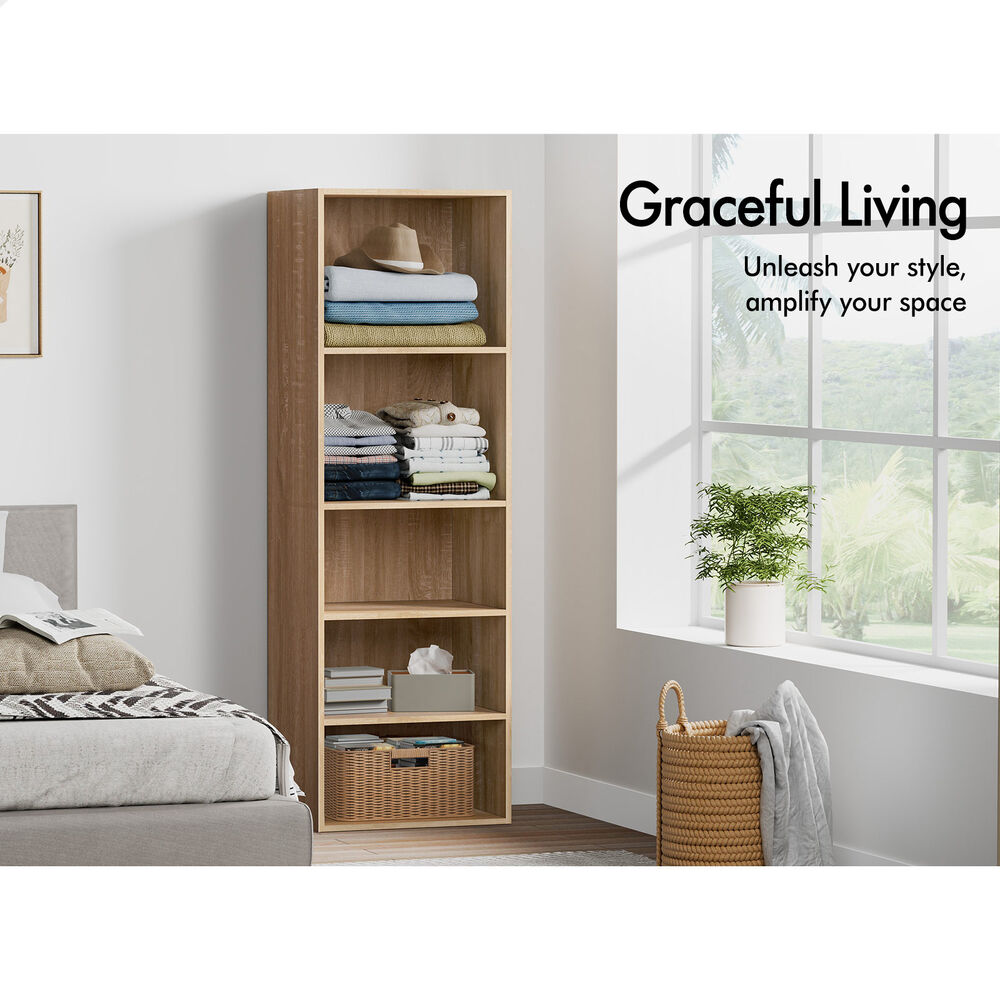 5 Shelves ALFORDSON Wardrobe Clothes Storage Cabinet Wood