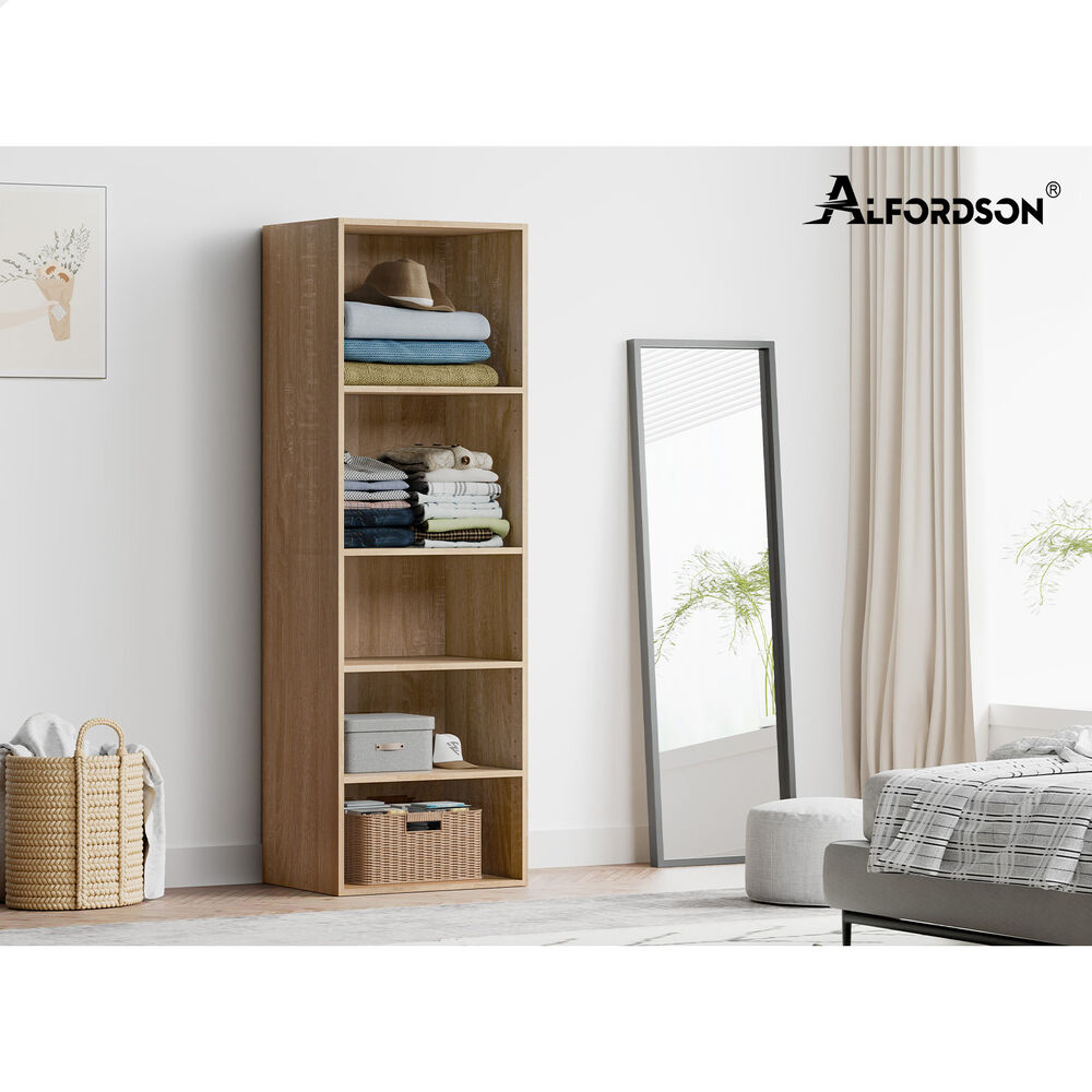 5 Shelves ALFORDSON Wardrobe Clothes Storage Cabinet Wood
