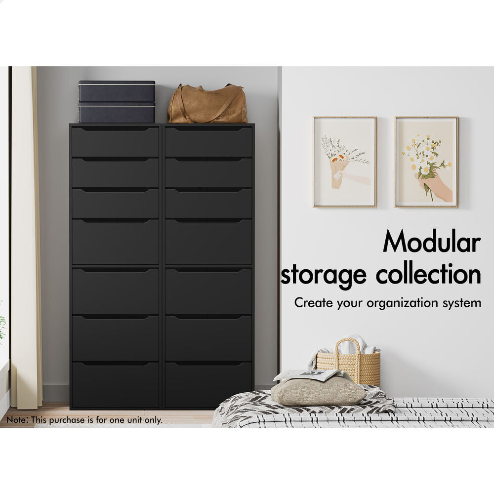 7 Drawers ALFORDSON Wardrobe Clothes Storage Cabinet Black