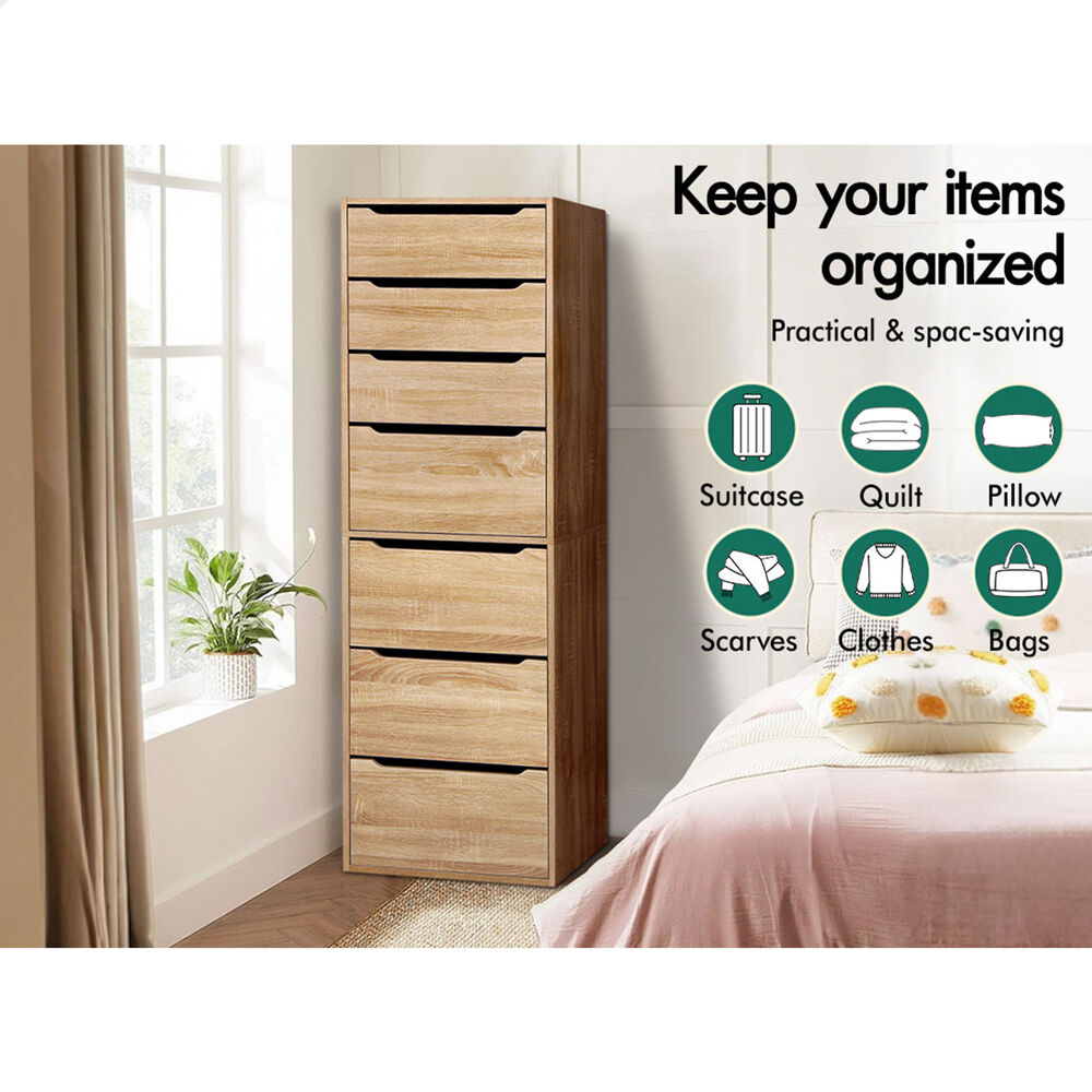 7 Drawers ALFORDSON Wardrobe Clothes Storage Cabinet Wood