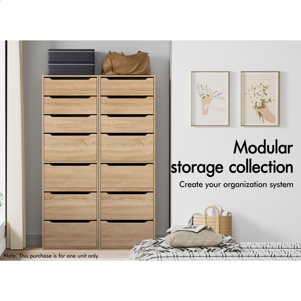 7 Drawers ALFORDSON Wardrobe Clothes Storage Cabinet Wood