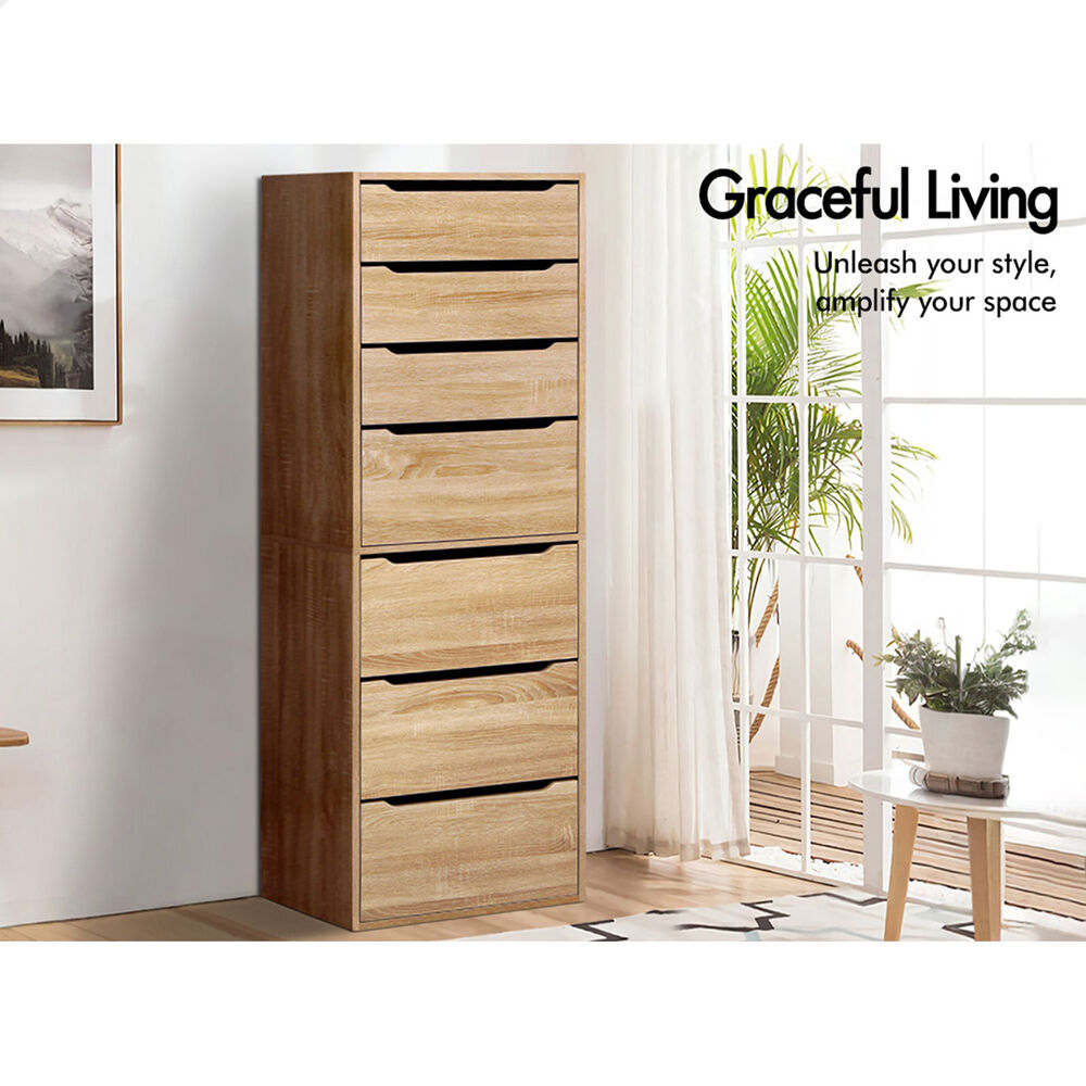 7 Drawers ALFORDSON Wardrobe Clothes Storage Cabinet Wood