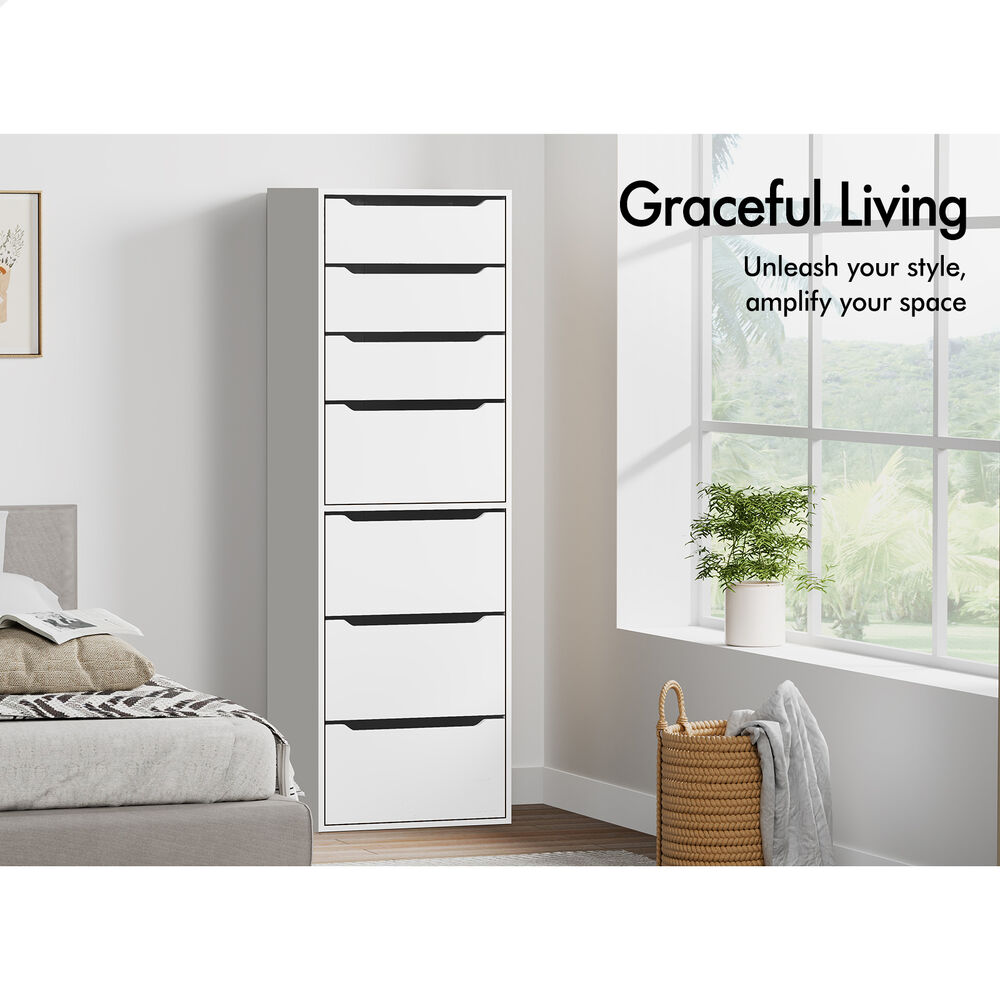 7 Drawers ALFORDSON Wardrobe Clothes Storage Cabinet White