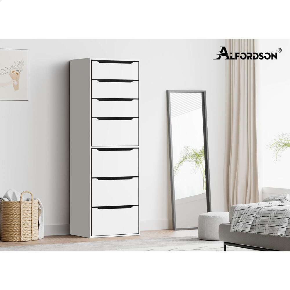 7 Drawers ALFORDSON Wardrobe Clothes Storage Cabinet White