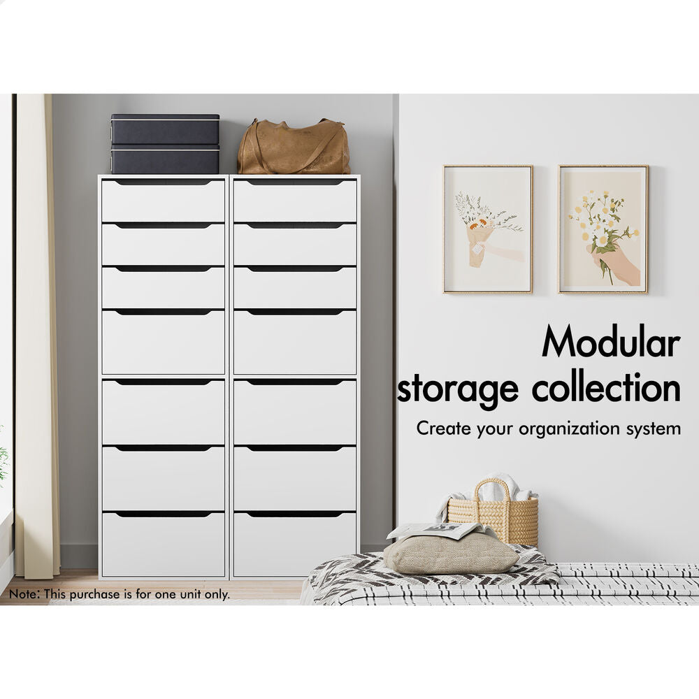 7 Drawers ALFORDSON Wardrobe Clothes Storage Cabinet White